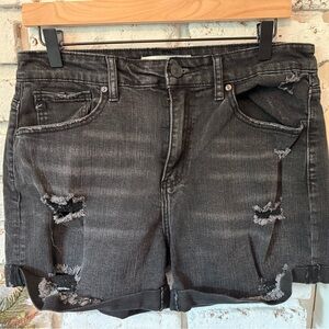 KanCan Black Distressed Jean Shorts